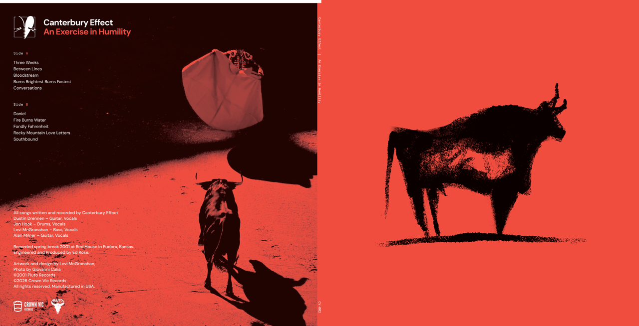 Artowrk for new version of Exercise. It incorporates the bullfighting themes of the orginanl. Front on the left, back on the right.